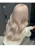 13147艶髪ホワイトブロンド髪質改善ミルクティーベージュロング