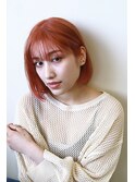 透け感があるカシスオレンジボブ