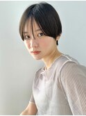 透明感カラー ボブ 前髪 ショート カラー ブリーチ&ダブルカラー