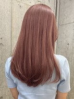 サンク 原宿 表参道(cinq)&nbsp;★ミルクティーピンクベージュミディアムレイヤーカット長めボブ