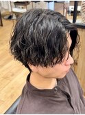 ツイストスパイラルパーマ波巻きスパイラルパーマセンターパート