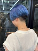 【GEEKS渋谷】アイスブルー/グラデーション/刈り上げショート/青