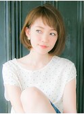 大人可愛い☆小顔になれる前下がりショートボブ！