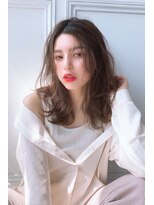 ジーナ 博多(Zina)&nbsp;ホワイトアッシュエアリーミディ/黒髪ショートパーマ