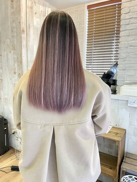 ハグ 横浜(HUG) バレイヤージュ　ピンクグレージュ