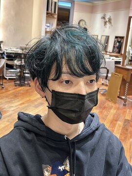 ビュートリアム 梅田(BEAUTRIUM) メンズカット/グリーン/メッシュ/ターコイズ/個性的/茶屋町/梅田