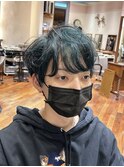 メンズカット/グリーン/メッシュ/ターコイズ/個性的/茶屋町/梅田