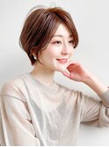 ★グレージュケアブリーチなしショートカットショートボブパーマ