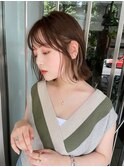 韓国ヘアグレージュカラーブリーチ無し髪質改善イヤリングカラー