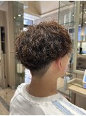 10代20代韓流☆ツイストパーマショートマッシュアッシュブラウン
