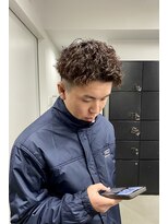 ヘアー アイス 御器所本店(HAIR ICI)&nbsp;アップバング束感ショートスパイキーショートツイストパーマ