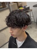 波巻きスパイラルパーママッシュ刈り上げレイヤーショート