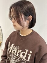 ラミエバイメルト 下北沢(lamie by melt)&nbsp;ミニボブ顔周りレイヤー薄めバングショコラブラウン透明感カラー