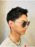 アップバング風束感ショートツーブロックオシャレ感