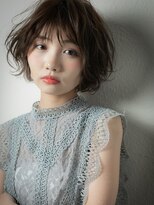 カバーヘア ブリス 上尾西口店(COVER HAIR bliss) くすみベージュアッシュひし形ショートボブパーマu上尾20代30代