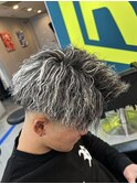 ホワイトメッシュ×束感ツイスト