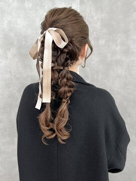 ロットアニバース(lott annibirth) 【髪質改善】ツイン編み下ろしアレンジ/福岡ヘアセット