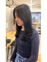 セイル(Sail) くびれヘアアプリコットオレンジ透明感レイヤーカット8.5