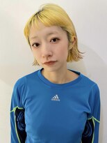 テトラ バイ ネオリーブ 横浜西口店(tetra by neolive)&nbsp;切りっぱなしボブイエローカラーブリーチハイトーンN