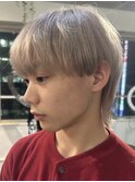 センターパート/ココアブラウン/フェザーパーマ