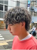 メッシュハイライトスパイラルパーマツイストパーマツーブロック