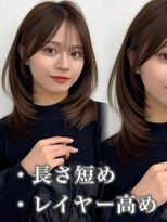 アマトウキョウスマートサロン(AMA TOKYO×Smart Salon) くびれミディアムレイヤー/顔まわりカット/美髪レイヤーカット