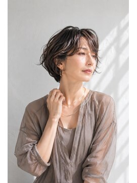 アッシュ 学芸大学店(Ash) ショートボブ/大人女性/ベージュブラウン/白髪ぼかし/脱白髪染め