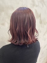 ポルム パプリカ(polum paprika)&nbsp;20代大人かわいい小顔ミディ外ハネボブ◎ピンクカラー