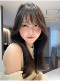韓国風くびれヘア/ミディアムヘア/アースカラー/似合わせカット