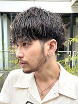 メンズ波巻きスパイラルパーマプードルパーママッシュ韓国ヘア