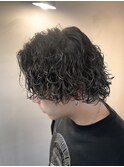 ツイストスパイラルパーマ×メンズミディアムヘア×メンズボブ