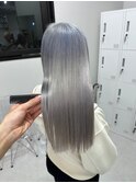 12158髪質改善金髪ホワイトブロンドシルバーアッシュストレート