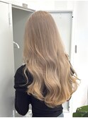 韓国ヘア顔周りレイヤー暗めミルクティーベージュグレージュ