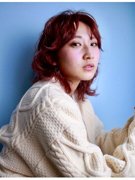 シャルティア(SHALLTIA) カジュアル/パーマ/オレンジレッド/個性的/ウルフカット