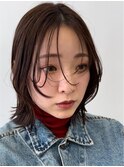 切りっぱなしボブ アッシュブラウンモード外ハネボブ