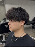 メンズ刈り上げマッシュツイストスパイラルパーマ