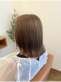 ぱつっと切りっぱなし長めのボブでスタイリングも簡単に【稲毛】