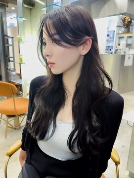 ユイマァル 岡山店(YUIMARL) 20代30代ロング小顔レイヤー似合わせカットブラウンカラー