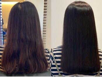 アミーベル クレール(AMI a BELLE Clair)の写真/【シルク縮毛矯正】ダメージは最小限に☆『自然な仕上がり』のストレートヘアで伸びてきても気にならない♪