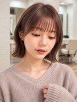 オラ ボーテ(Aura Beaute)&nbsp;髪質改善 切りっぱなし ショートボブ 外ハネ くびれボブ ピンク