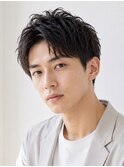 爽やかアップバングビジネスショート大人メンズ