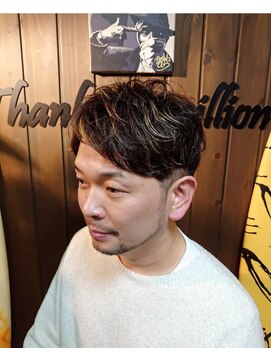 バーバーショップ サンフラット(BARBER SHOP Sun FLat) カット×ハイライトカラー