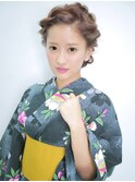 浴衣☆編み込みアップアレンジ