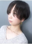 【morio池袋】大人可愛いアッシュブラック前髪なしショート