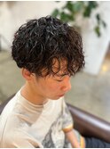 ツイストスパイラルパーマ×ツーブロック」