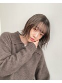 ボブ　外ハネボブ　くびれボブ　レイヤーボブ　ブラウンカラー
