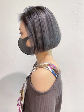 アルバム 新宿(ALBUM SHINJUKU) パツっとボブハイライトグレー_ショコラアッシュ_ba367221