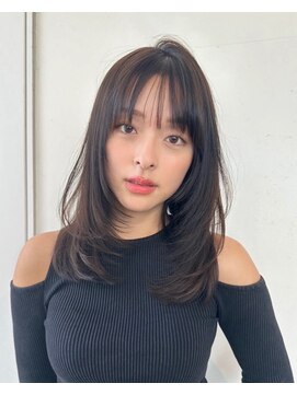 ベル 銀座並木通り店(Belle) 好感度抜群!ワンカールミディアム×シースルーバングです