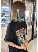 切りっぱなしボブ×インナーカラー