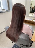 縮毛矯正×ピンクブラウン
